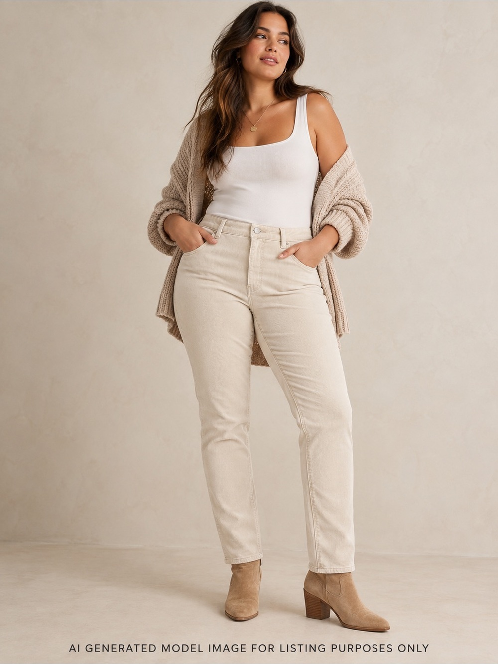 Pilcro Anthropologie High-Rise Skinny Corduroy Pants Ivory 32 Tall